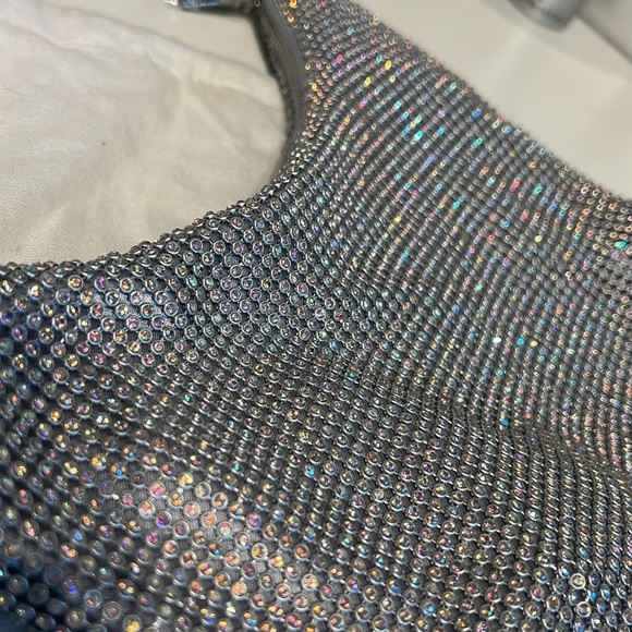 NWOT ZARA Crystal Sparkle Twist Handle Shoulder Bag - Picture 7 of 13